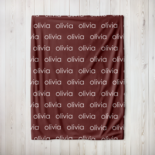 Personalized Minky - Mahogany