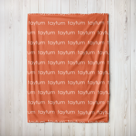 Personalized Minky - Lava Orange