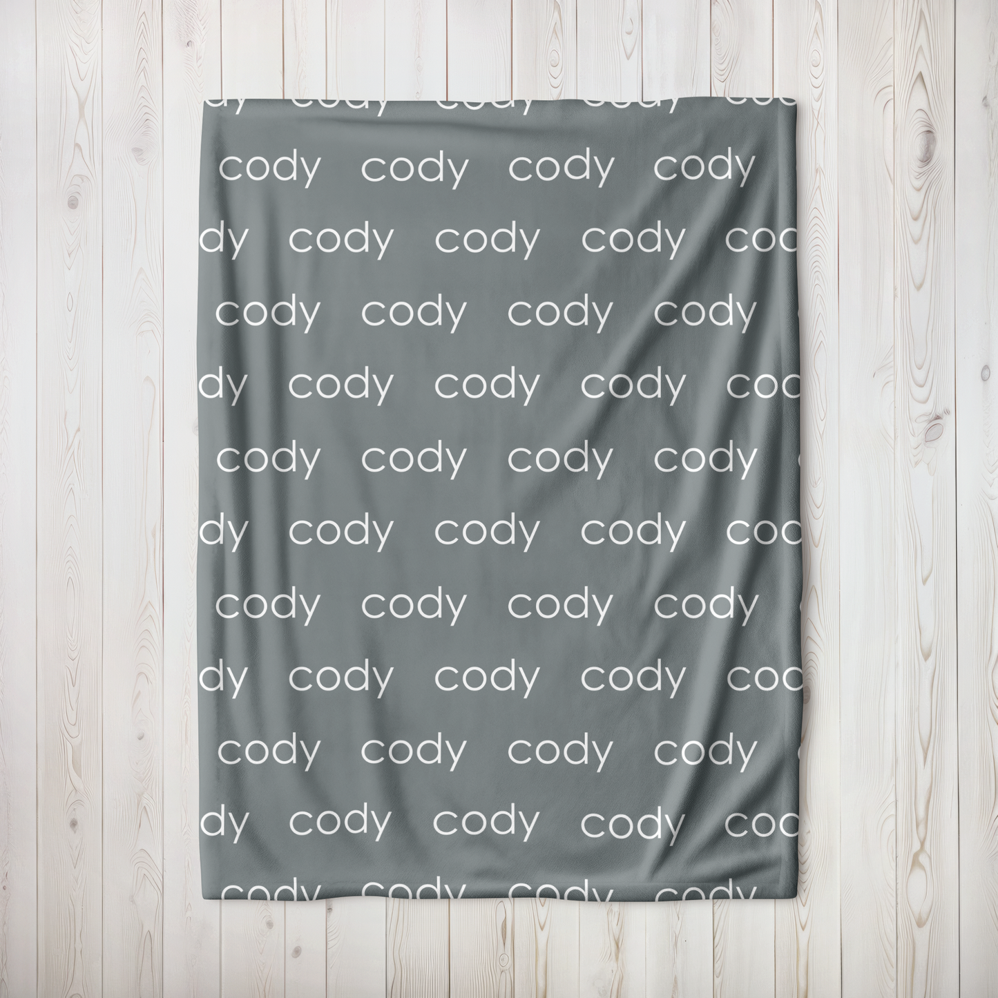 Personalized Minky - Steel Grey