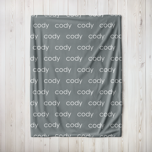 Personalized Minky - Steel Grey
