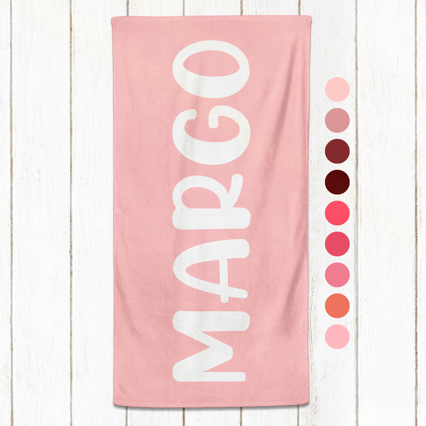 Solid Name Towel - Pinks & Reds