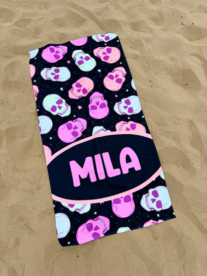 Pink Skull Towel