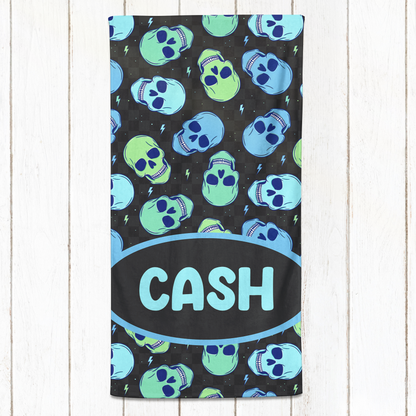 Blue Skull Towel