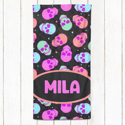 Pink Skull Towel