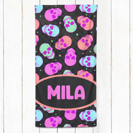 Pink Skull Towel