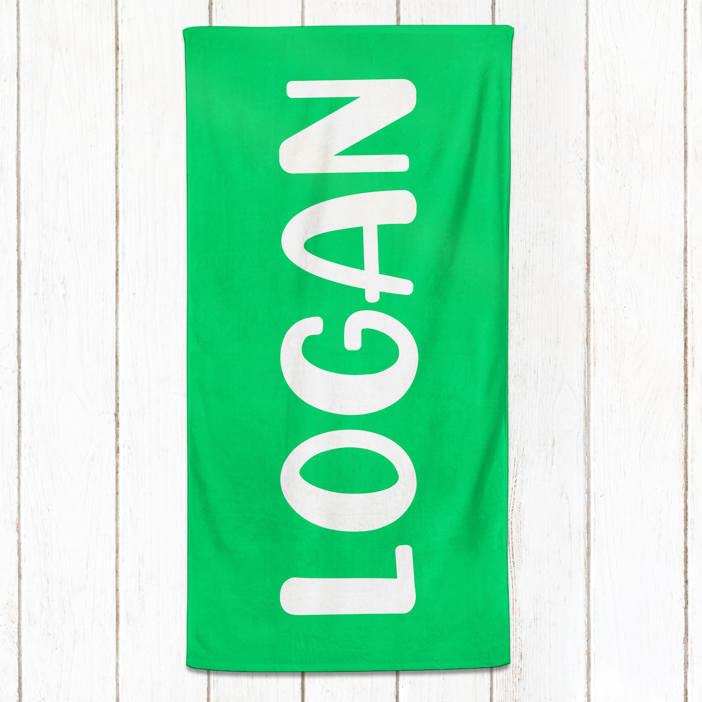 Solid Name Towel - Greens