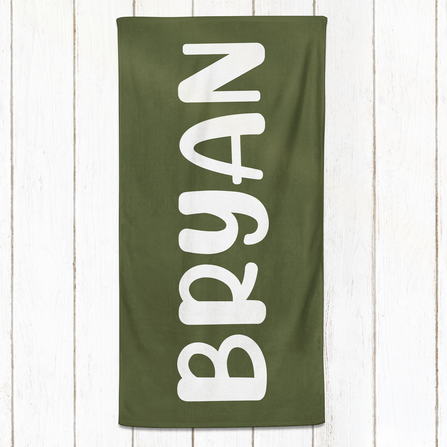 Solid Name Towel - Greens