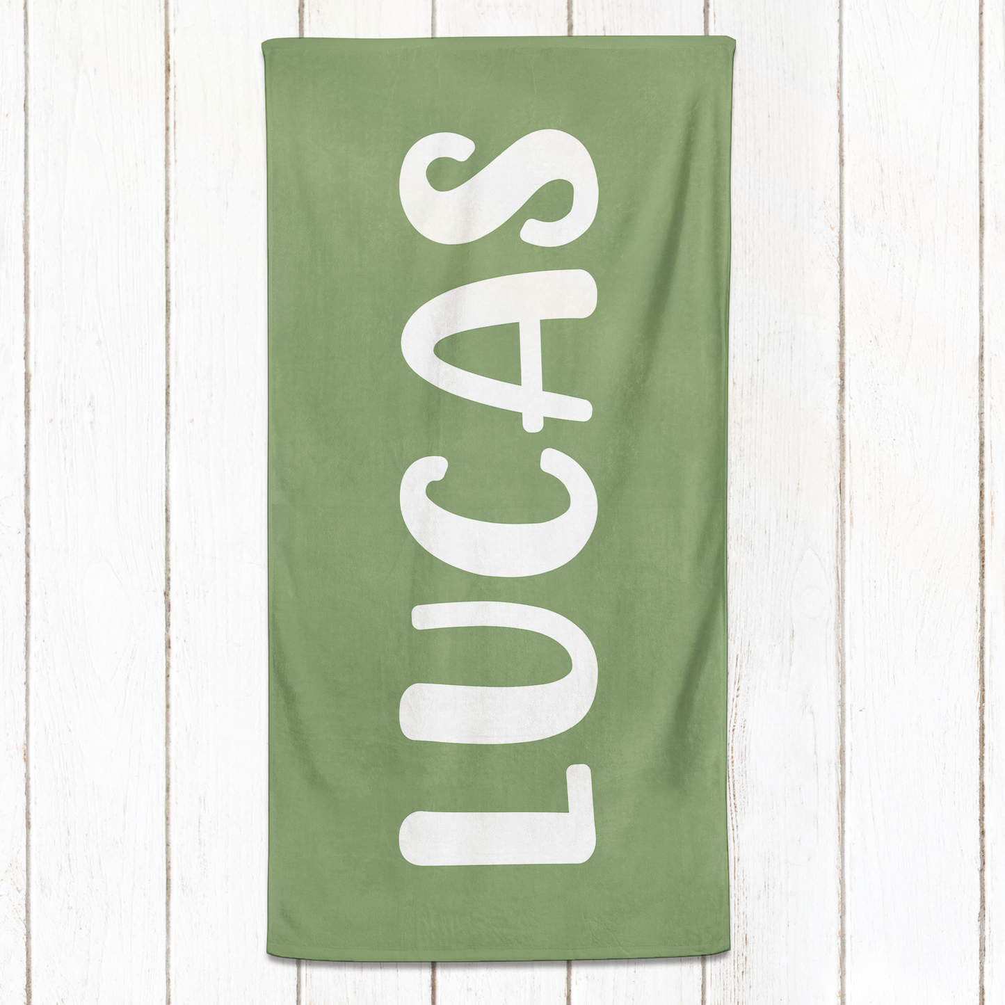 Solid Name Towel - Greens