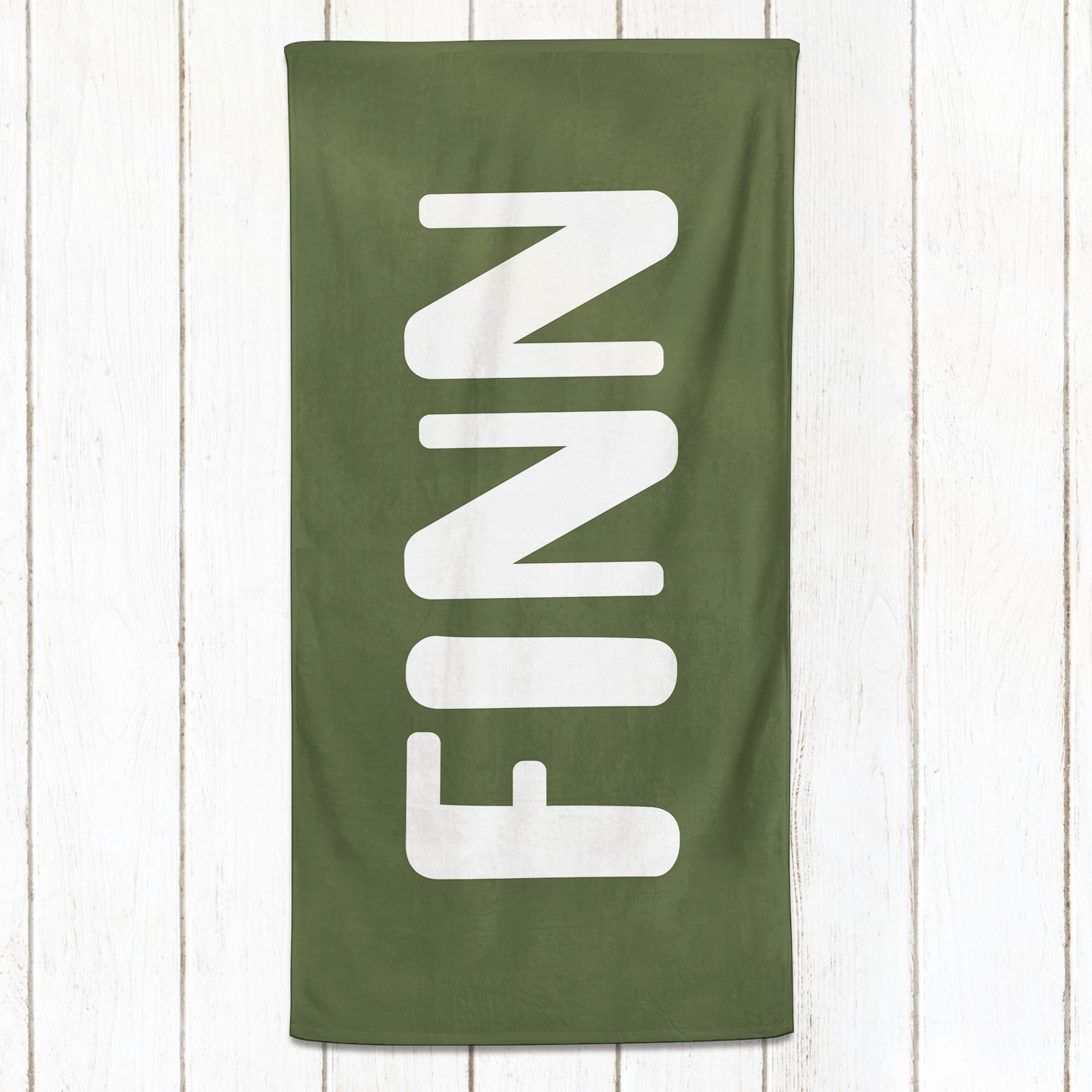 Solid Name Towel - Greens