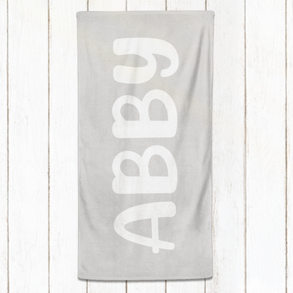 Solid Name Towel - Greys