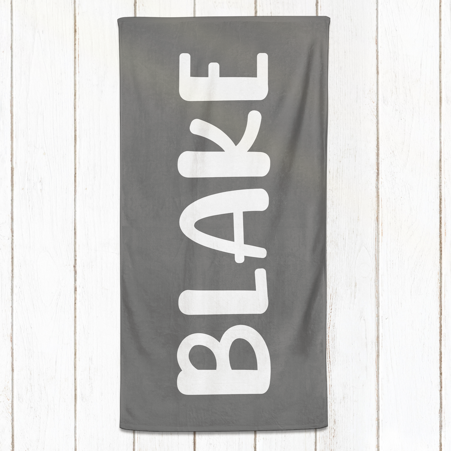 Solid Name Towel - Greys