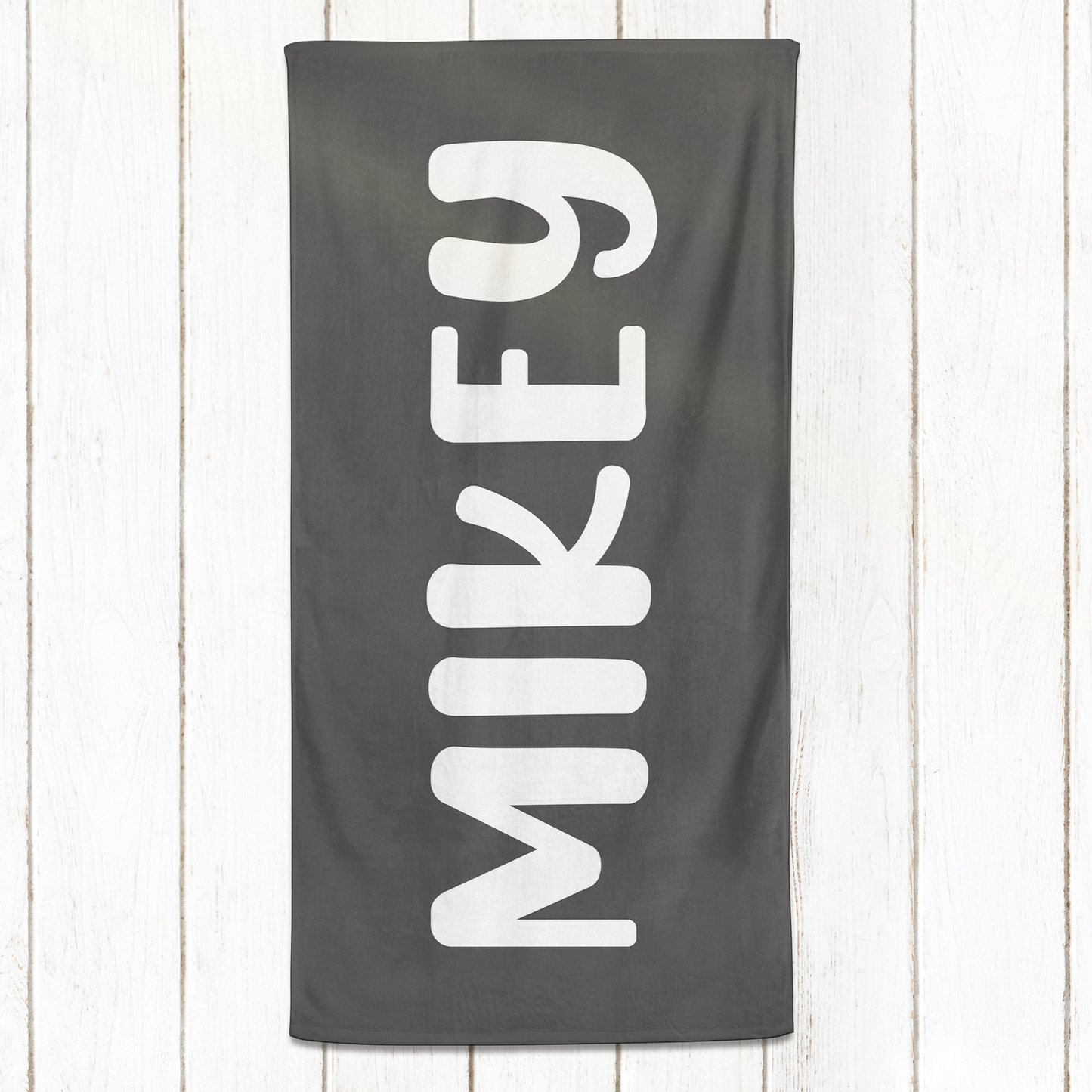 Solid Name Towel - Greys