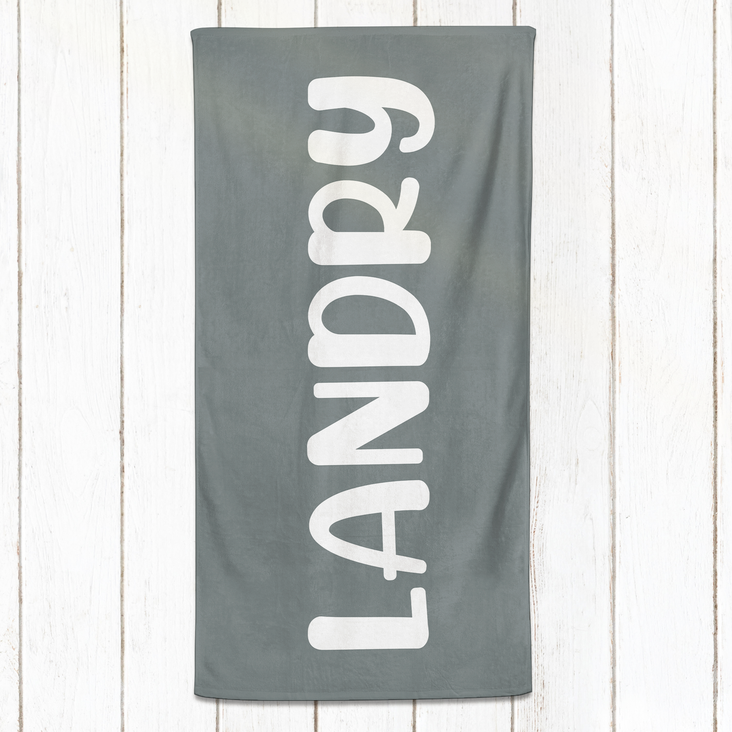Solid Name Towel - Greys