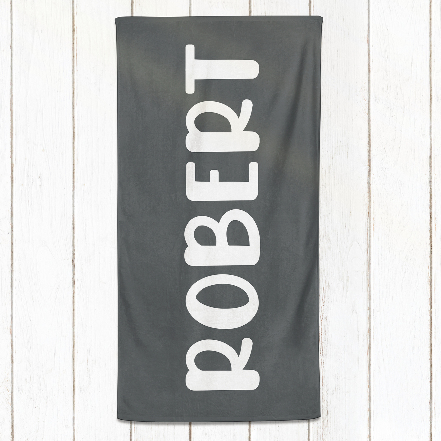 Solid Name Towel - Greys