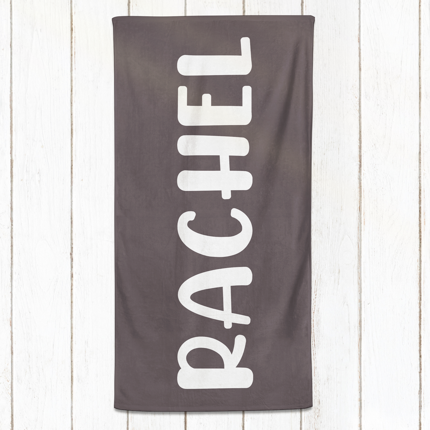Solid Name Towel - Greys