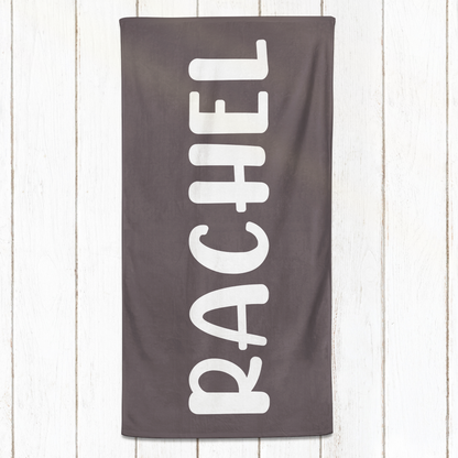 Solid Name Towel - Greys