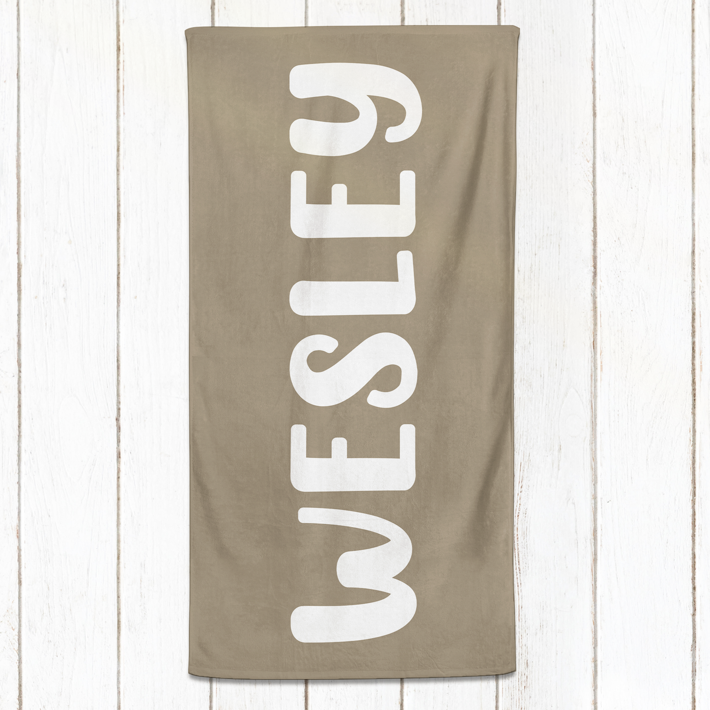 Solid Name Towel - Greys
