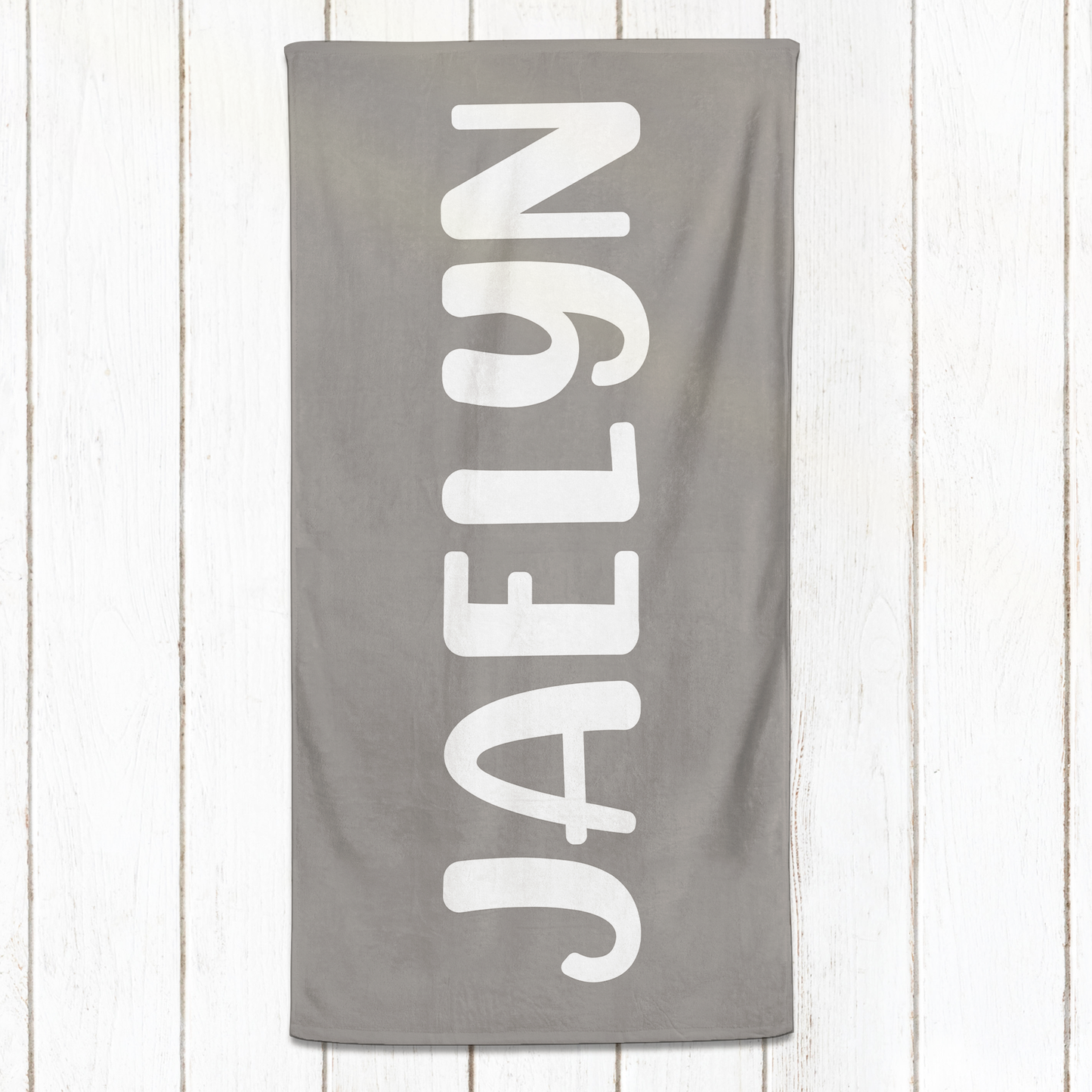 Solid Name Towel - Greys