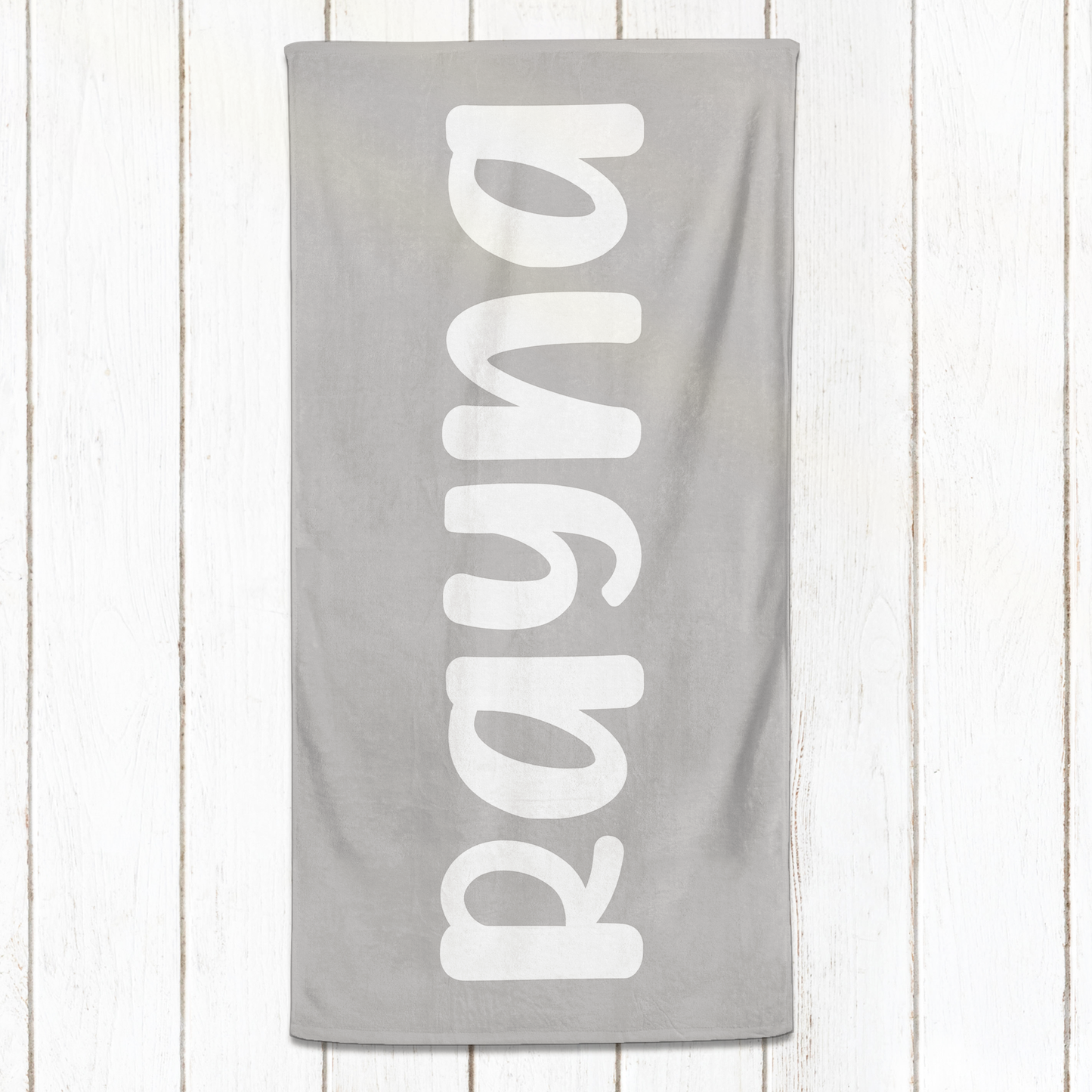 Solid Name Towel - Greys