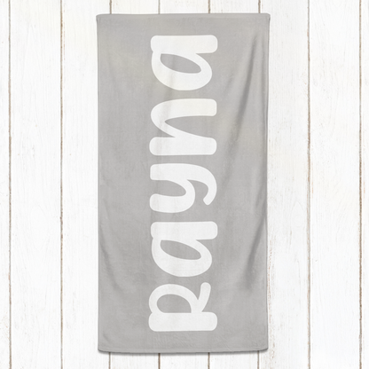 Solid Name Towel - Greys