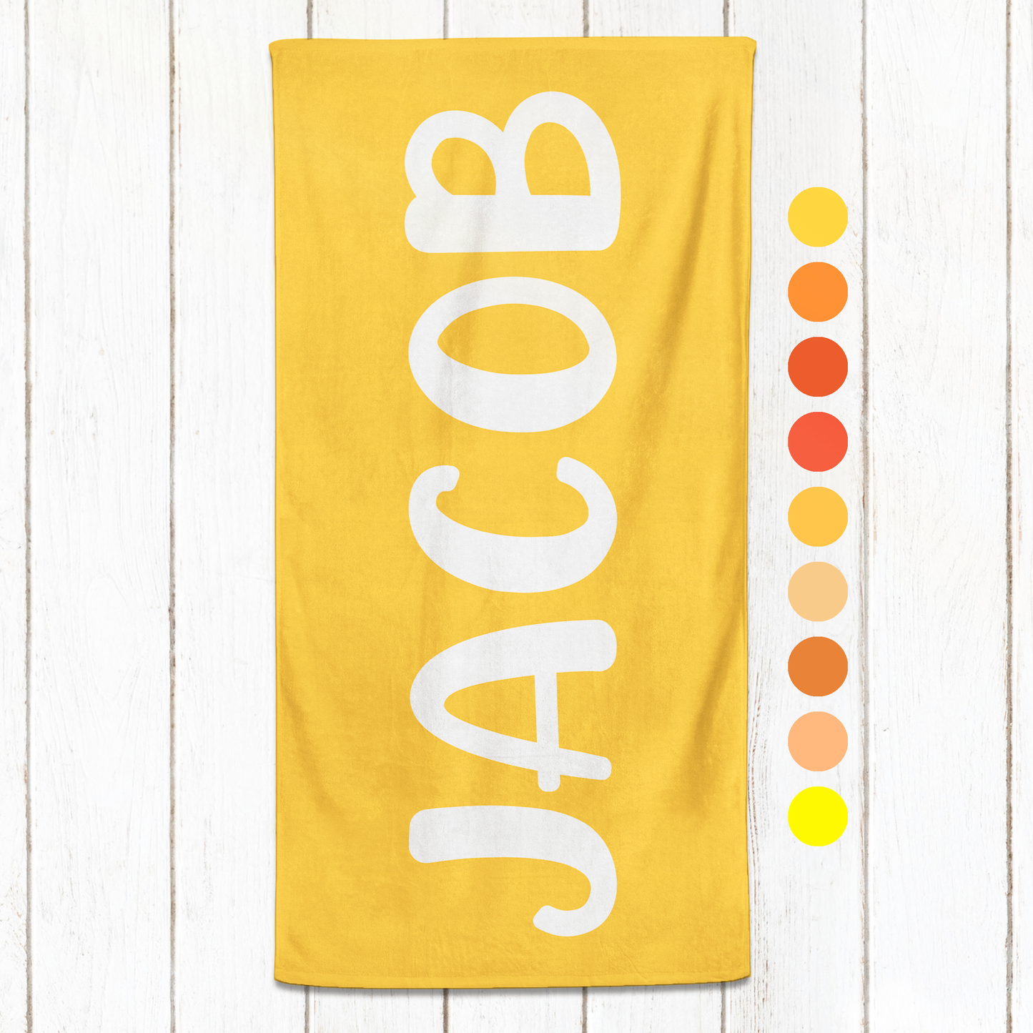 Solid Name Towel - Yellows & Oranges