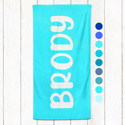 Solid Name Towel - Blues