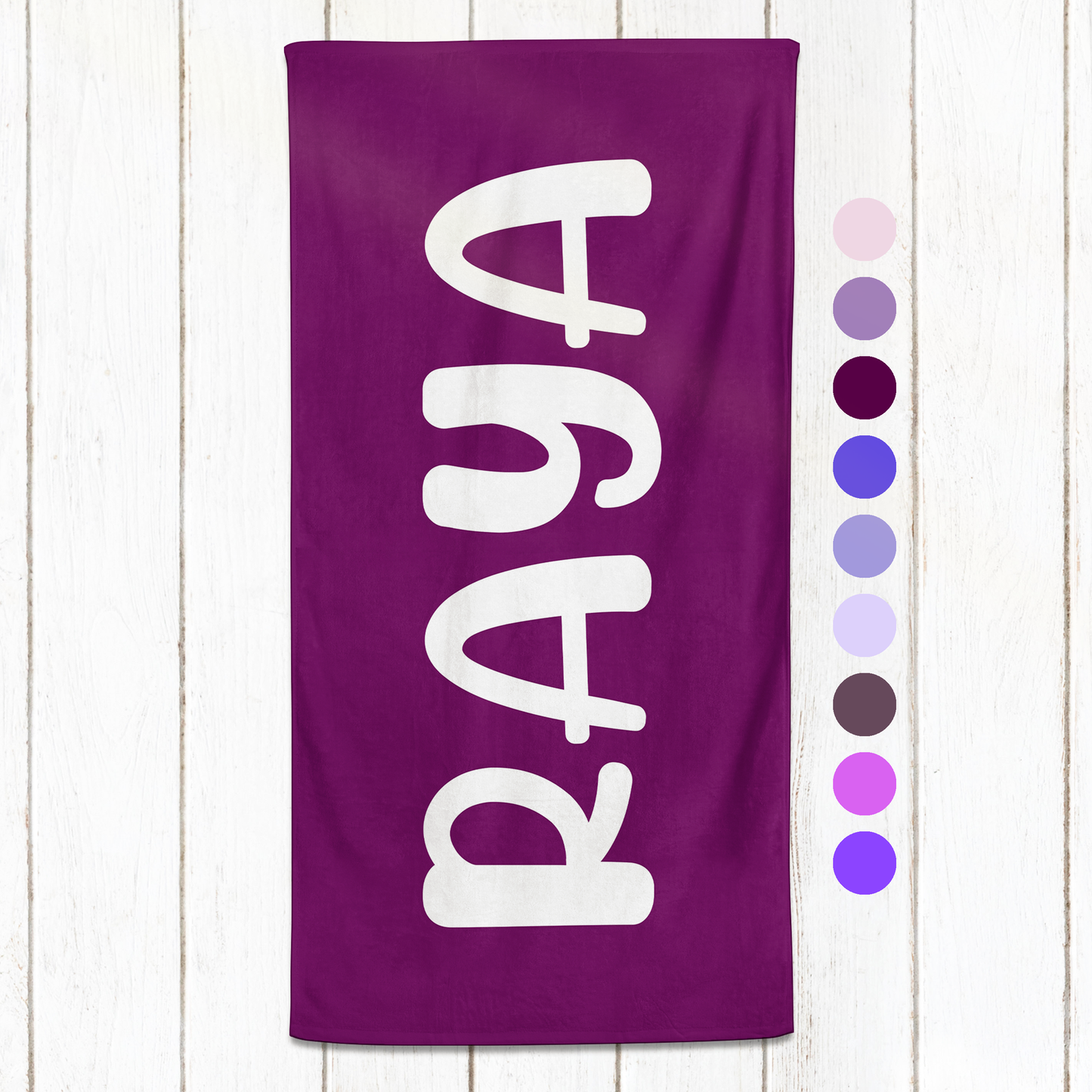 Solid Name Towel - Purples